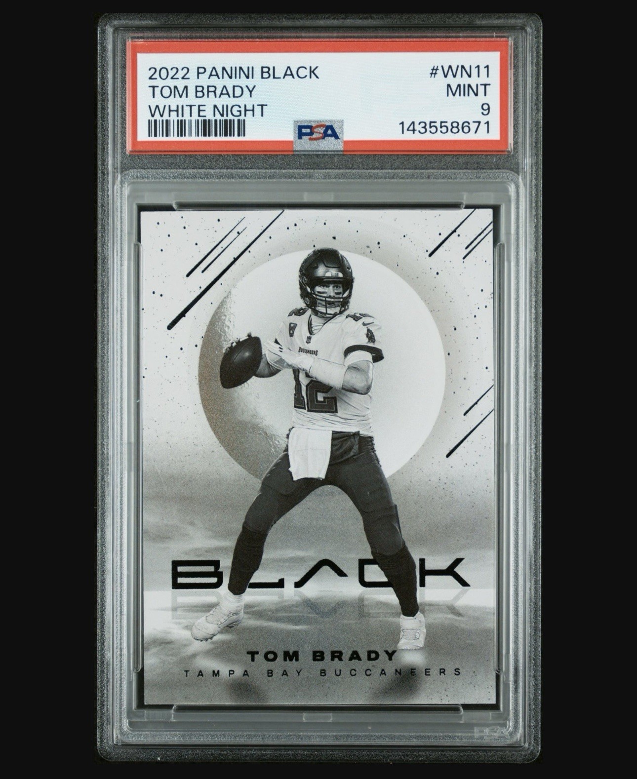 2022 Panini Black White Night Tom Brady #WN-11 SSP PSA 9 Tampa Bay Buccaneers