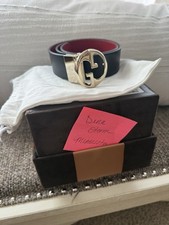 Cintura Guccis donna nera rossa regolabile abito fibbia logo oro