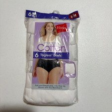 Hanes Women 6 Pack Breathable Cotton Tagless Briefs White Size 6/M