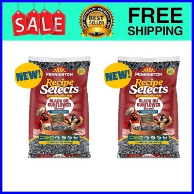 (2 pack) Pennington Select Black Oil Sunflower Seed Wild Bird Dry Feed,40 lb/Bag