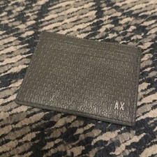 Armani Exchange Men's Black Slim Fold Wallet with Logo Accent