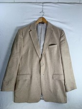Jos A Bank Blazer Mens 46 Long Beige Silk Lined Sport Coat Two Button Jacket