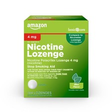 Amazon Basic Care Nicotine Polacrilex Lozenges 4mg Mint Flavor Stop Smoking Aid