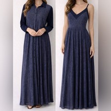 Nathalie Chaize 2-Piece Maxi Dress Set | Navy...