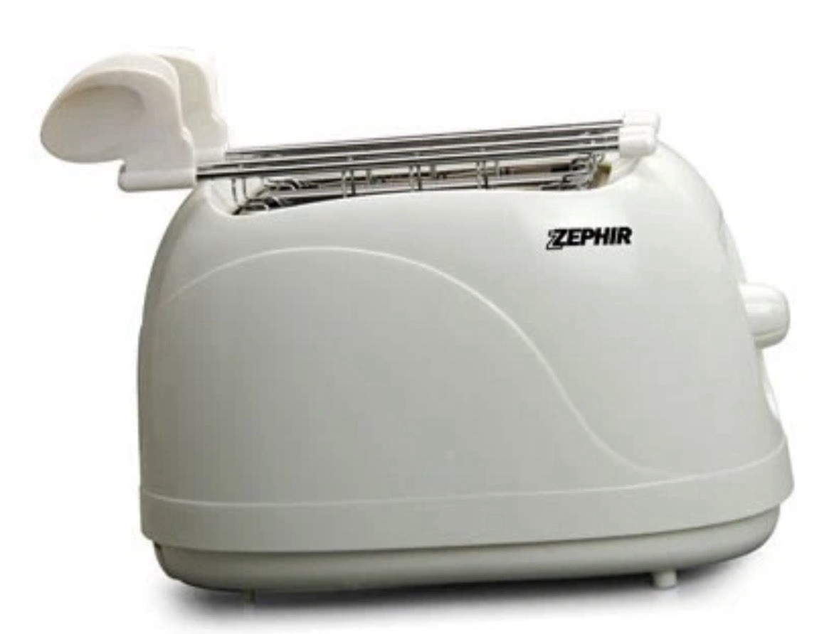 Zephir ZHC475 Tostapane 750W con Timer e Pinze Inox - Bianco