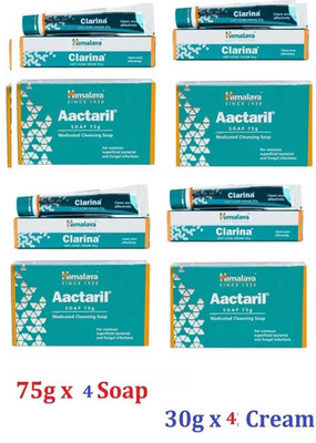 Himalaya Herbals AACTARIL SOAP 75gm 4 Pc + Clarina Cream 4 Pc - 2 differ set