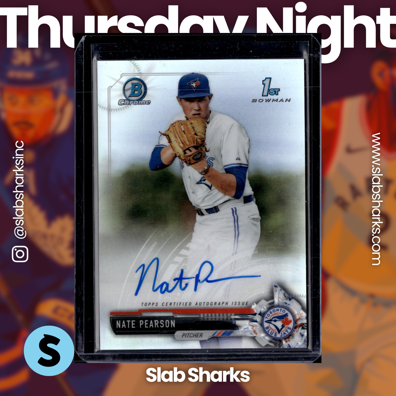 2017 BOWMAN CHROME DRAFT 1ST #CDA-NPE NATE PEARSON AUTO REFRACTOR /499