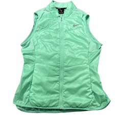 Nike Jacket Womens Medium Green Sleeveless Full Zip Running Windbreaker