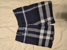 Burberry Kids Check Cotton Shorts, White And Blue Size 4Y