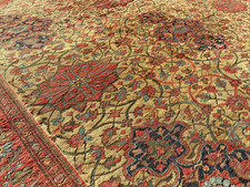 Auth: 19th C Antique Ziegler Mahal Sultanabad Rug GORGEOUS Yellow 12x17 NR