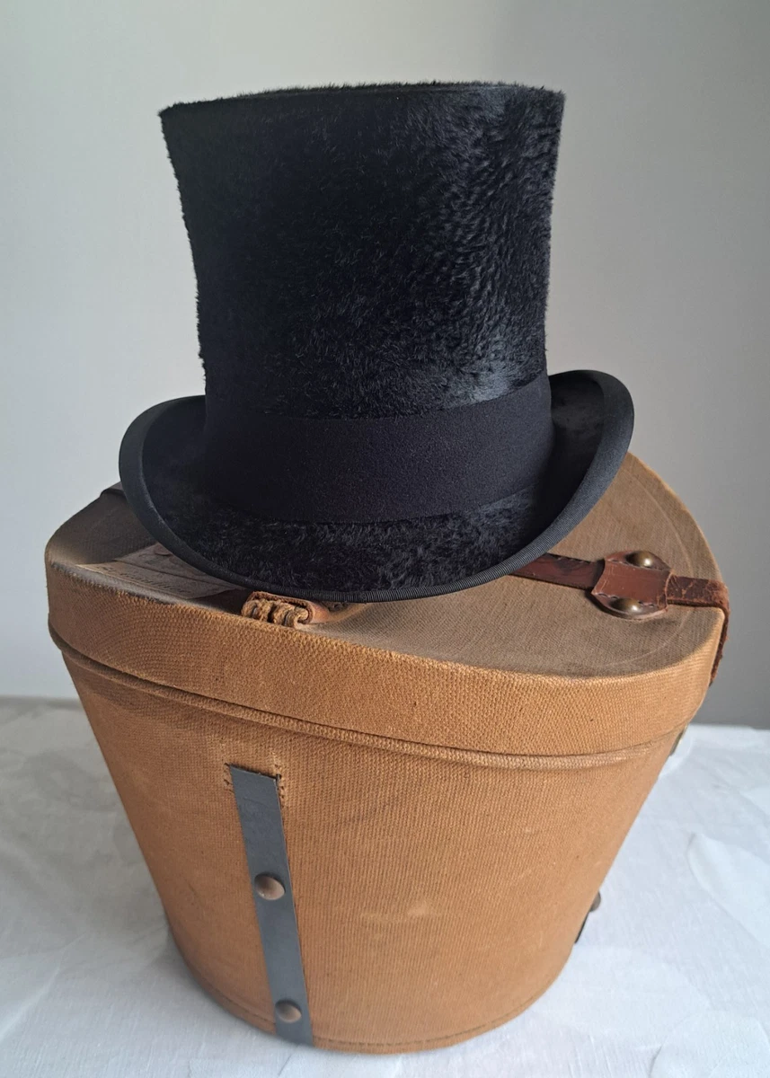 Chapeau Haut De Forme En Velours Noir - Neuf Avec étiquettes, Pour Magicien, Jeu De Rôle, Style Rétro