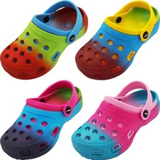 Norty Toddler Girls Tie Dye Clog Sandal with Backstrap - 4 Color Combinations