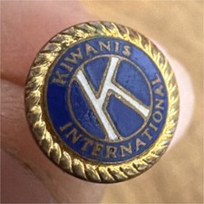 Kiwanis International Blue Gold Lapel Pin Pinback Badge Collectible Organization