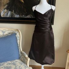 Vera Wang Chocolate Brown Dress Size 10 Satin