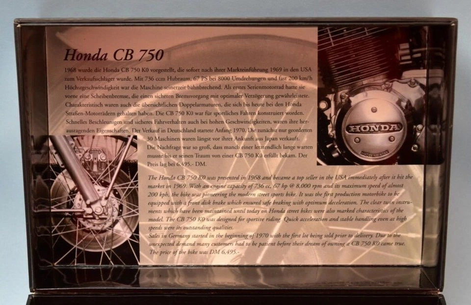 Motocicleta Paul's Model Art 1/12 Minichamps Honda CB750 K0 1968-78 Candy Gold Foto 2 de 4