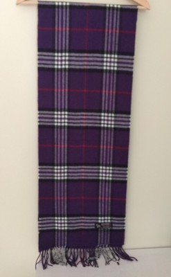 Italy design cashmere/viscose plaid Scarf size 72'' x 12.5'' Made in Mongolia