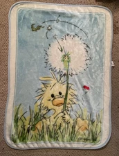 Vintage Little Suzy’s Zoo Baby Blanket Witzy Duck Plush Fleece Acrylic C