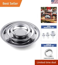 Professional 3-Piece Magnetic Parts Tray Set – 3" 4" 6" Durable Stainless Steel