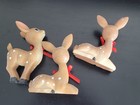 Vintage 3 Pc Holiday Time Ceramic Holiday Christmas Deer Collectable Figurines — photo 3