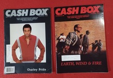 2 Issues of Cash Box Magazine, 1987, Charley Pride, Earth Wind & Fire