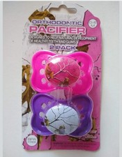 Realtree Xtra Colors 2 Pack Orthodontic Pacifier - New - Pink  Purple