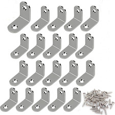 20PCS L Bracket Corner Brace Sets, Stainless Steel L Brackets with 40 Screws