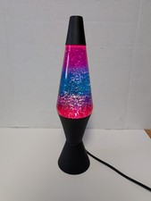 Glitter lava lamp Northern Lights Glass Black Base 14 inches height