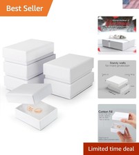 6 Pack Cotton Fill White Cardboard Paper Jewelry Box Gift Size 3.08 x 2.28 x ...