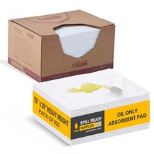 Spill Ready Oil Only Absorbent Pads 15" x 20" - 100 Pack - Absorb upto 28 Gal.