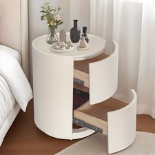 Runder Nachttisch, Nachttisch aus Holz, Nachttisch f&uuml;r Schlafzimmer