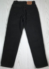 Vintage 90s Levi's 550 Relaxed Fit Tapered Leg Jeans Women 7 Black High Rise Mom