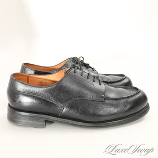 €890 #1 MENSWEAR JM Weston Made in France Black 641 31 Golf Derby Shoes 8.5 NR