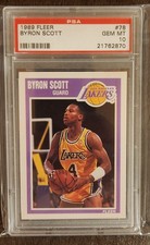 1989-90 Fleer Basketball Byron Scott #78 PSA 10 Gem Mint Lakers Low Pop