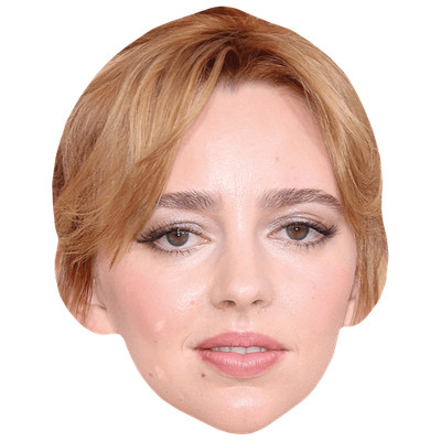 Natasha Bassett (Hair Up) Promi Maske, flaches Kartengesicht, Kostüm Maske