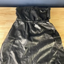 NEW Fashion Nova Black Faux Leather Strapless Mini Tube Corset  Dress Sz S