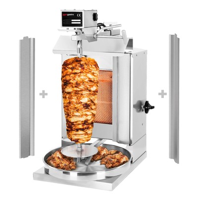 GGM Gastro Gas Gyrosgrill Dönergrill 1 Brenner bis 5kg mit Flügeltüren und Motor
