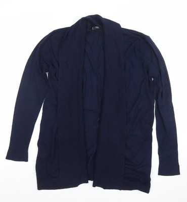 Mango Basics Damen Strickjacke dunkelblau L vorne offen Langarm