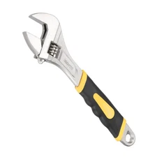 Adjustable Wrench 12" Wide Jaw Wrench Adjustable Repairs Spanner Yellow-Black