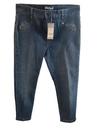 Katies Mid Rise Jeans - Blue Zip Detail Size 12