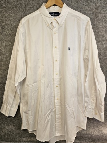 Vintage Polo Ralph Lauren White Dress Shirt Men's 17 32/33 Cotton Long Sleeve - Picture 2 of 9