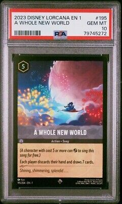 Disney Lorcana 2023 A Whole New World #195 Aladdin PSA 10 Disney Lorcana 2023 A Whole New World #195 Aladdin PSA 10