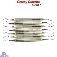 Periodontal Hollow Handle Dental Gracey Curettes Set Of 7 Gygiene Scalers CE