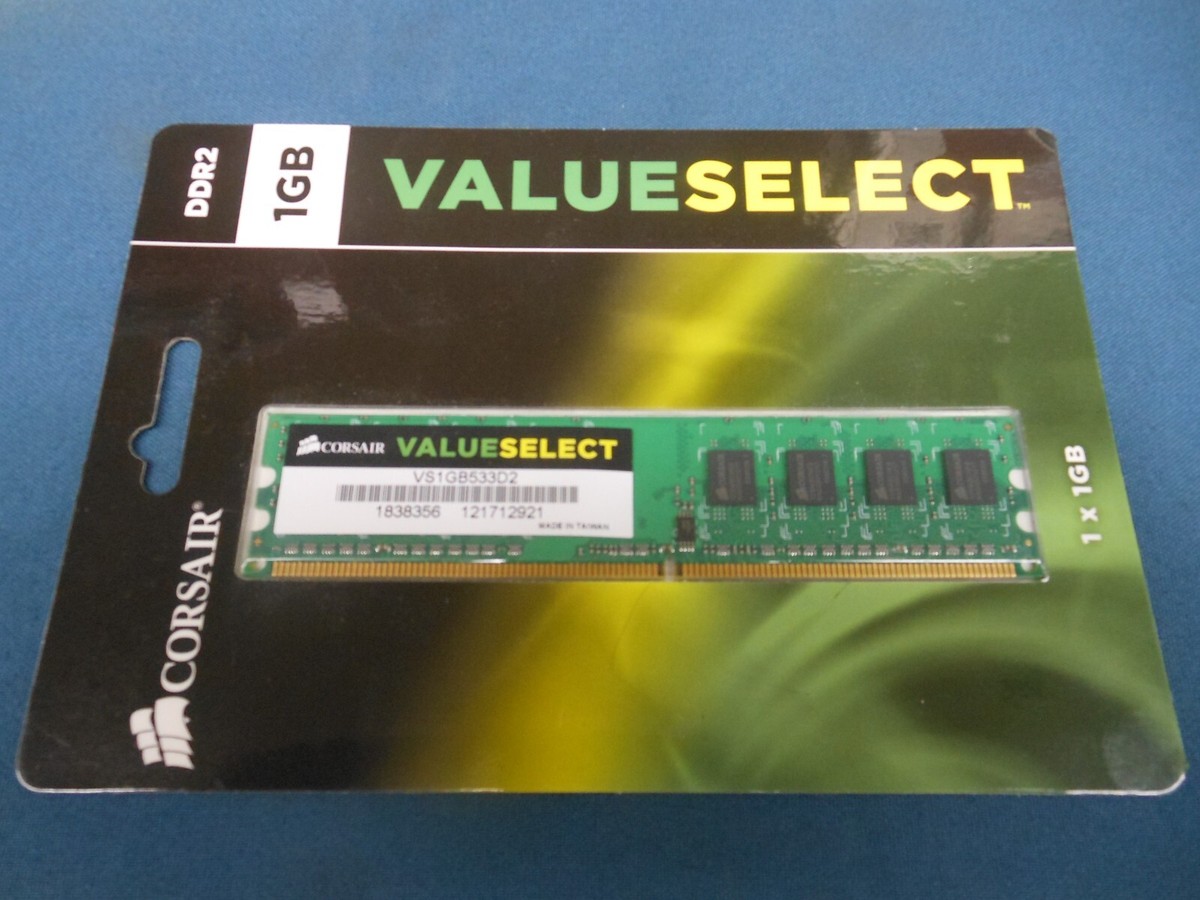 Corsair 1 GB DIMM 533 MHz DDR2 Memory (VS1GB533D2) for sale online
