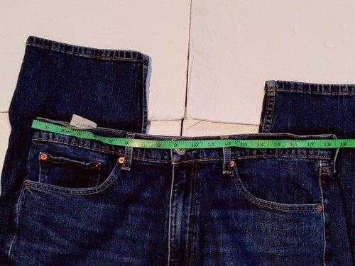 Levis 505 Mens W 38 L 31* Whisker Faded Tapered Blue Jeans - Picture 2 of 11