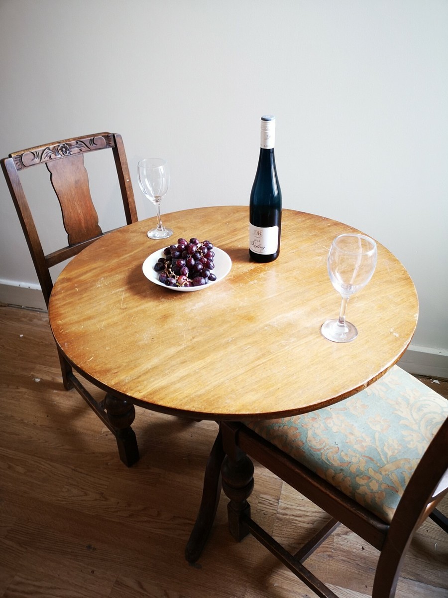 Beautiful Vintage Table Two Chairs Cafe style lunch or small dining  table