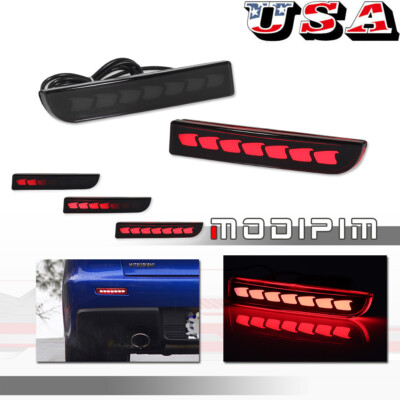 For Mitsubishi Lancer Evo Rear Brake Tail LED Sequential Turn Signal Light Smoke