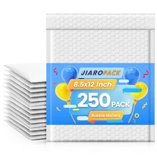 250Pcs Poly Bubble Mailers Padded Envelope Shipping Mailing Bag 8.5x12" #2 White