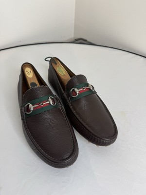 Men s Brown Gucci Leather Loafers 9G. Fits like US 10