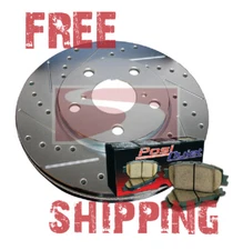 F&R Drill Slot Brake Rotors + Ceramic Pads for Solstice 06-09