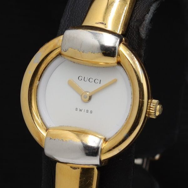 Exc+3] Gucci 1400L Watch Quartz Women's White Dial Swiss Made